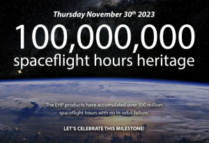 EHP 100,000,000 spaceflight hours heritage with no in-orbit failure